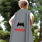 Personalized Cute Lighting Star Heart Design Superhero Kid Cape with Name and Initial Halloween Costume Party Dress Up Gift for Boys Girls