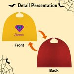 Personalized Cute Lighting Star Heart Design Superhero Kid Cape with Name and Initial Halloween Costume Party Dress Up Gift for Boys Girls