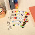 Personalized Pencil Apple Design Breaded Pen Keychain Set with Name Teacher Appreciation Back to School Gift for Teacher