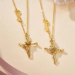 Personalizada Nacimiento Flor Cruz Mujeres Collar con Nombre Joyería Religiosa Bautizo Cumpleaños Regalo para Cristiano Mamá Abuela