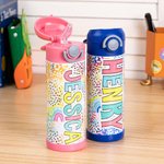 Bottiglia d'acqua per bambini isolata con cannuccia, coperchio a prova di fuoriuscita e manico Regalo di compleanno per la scuola per bambini e bambin