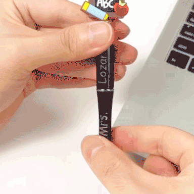 Personalized Pencil Apple Design Breaded Pen Keychain Set with Name Teacher Appreciation Back to School Gift for Teacher