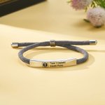 Personalized Star of Life Emergency Medical Alert ID Adjustable Rope Bracelet with Engraved Text Thoughtful First Aid Gift for Men Women