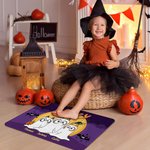 Personalized Multicolour Booey Bat Pumpkin 1 - 6 Dog Ghosts Design Non-Slip Doormat with Name Halloween Home Decor Gift for Family