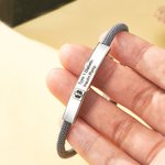 Personalized Star of Life Emergency Medical Alert ID Adjustable Rope Bracelet with Engraved Text Thoughtful First Aid Gift for Men Women