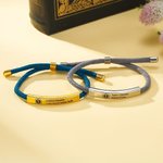 Personalized Star of Life Emergency Medical Alert ID Adjustable Rope Bracelet with Engraved Text Thoughtful First Aid Gift for Men Women