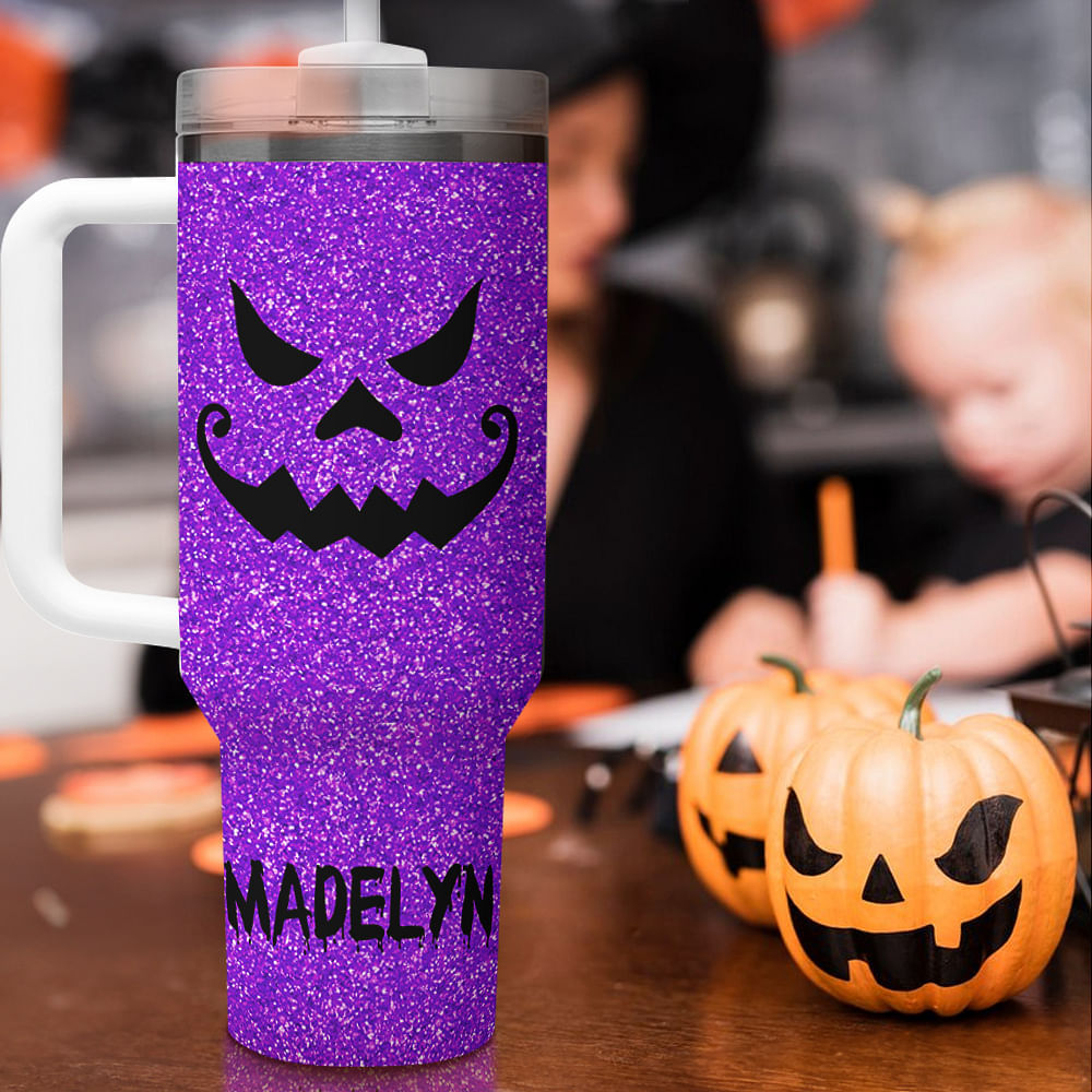Halloween Kaffeebecher Mit Deckel & Strohhalm – Niedlicher Kürbis-Glasbecher 473 Ml Für Eiskaffee, Cocktails & Gruselige Partys