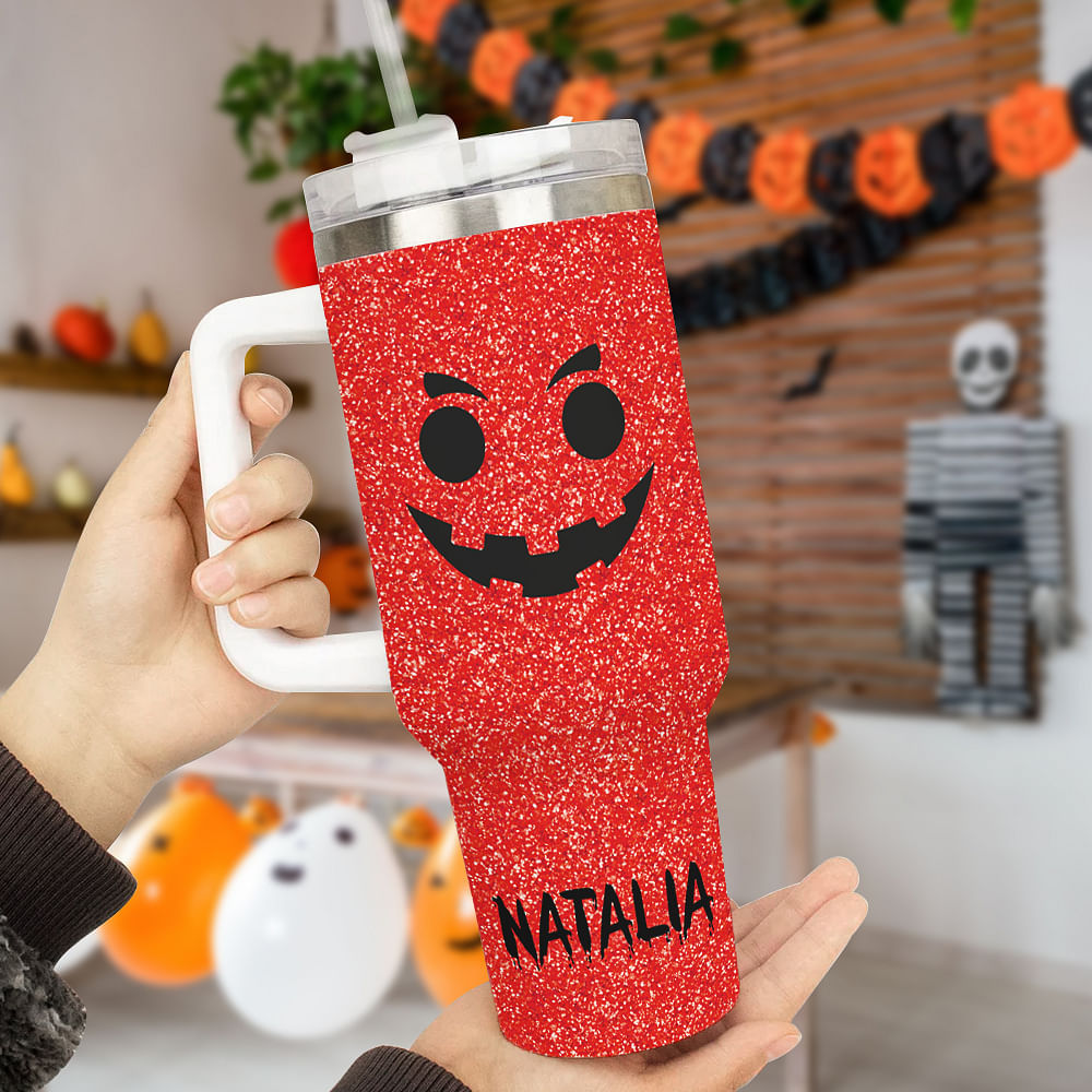 Halloween Kaffeebecher Mit Deckel & Strohhalm – Niedlicher Kürbis-Glasbecher 473 Ml Für Eiskaffee, Cocktails & Gruselige Partys