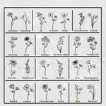 Personalized Birth Flower Name Card Holder Wallet with Wrist Strap Birthday Anniversary Gift for Her