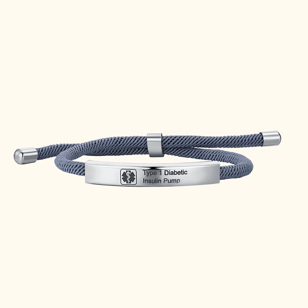 Zircobic Medizinisches Armband - Verstellbarer ICE-Schmuck Mit Gravur Für Notfälle