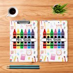 Personalized Colourful Crayon Design Portable Clipboard with Name School Essentials Back to School Teacher's Day Gift for Teacher