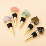 Personalisierte Healing Crystal Champagner Whiskey Weinflasche Stopper mit Namen Hochzeit Party Braut Dusche Geschenke für Frauen Schnapsliebhaber