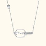 Personalized Name Pickleball Paddle and 3D Heart Pickleball Necklace Birthday Anniversary Gift for Pickleball Lovers