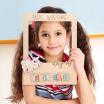 Personalized Wooden Removable Tag First Last Day of Photo Prop Frame Classroom Decor Party Supplies Back to School Graduation Gift for Teacher