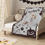 Personalized Halloween Theme Ghost Family Soft Warm Blanket with 2-10 Names Multicolour Available Home Decor Holiday Party Gift for Family