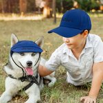 Personalised 2 Pcs Owner and Dog Embroidered Name Cap Set with with Ear Holes and Adjustable Strap Birthday Gift for Dog Mom Dad Pet Lovers