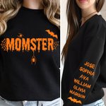 Personalizada Halloween Murciélago Telaraña Momster Dadcula Sudadera Camiseta Sudadera con capucha con 1-6 nombres Multicolor Disponible Fiesta de Nav
