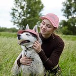 Personalised 2 Pcs Owner and Dog Embroidered Name Cap Set with with Ear Holes and Adjustable Strap Birthday Gift for Dog Mom Dad Pet Lovers