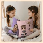 Personalizado lindo personaje de dibujos animados con el nacimiento de flores suave almohada cubierta con el nombre Sofá Decoración Cumpleaños Regalo 