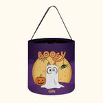 Sac à Bonbons Réutilisable Personnalisé avec 1-6 Fantômes de Chien et Noms Cadeau Chasse aux Bonbons Halloween pour Enfant Famille