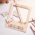 Personalized Wooden Removable Tag First Last Day of Photo Prop Frame Classroom Decor Party Supplies Back to School Graduation Gift for Teacher