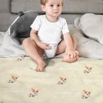 Personalized 1-3 Pet Dogs Unisex Soft Baby Swaddle Blanket Hat Set with Name Coming Home Outfit Birthday Baby Shower Gift for Newborns