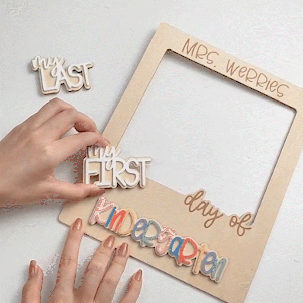 Personalized Wooden Removable Tag First Last Day of Photo Prop Frame Classroom Decor Party Supplies Back to School Graduation Gift for Teacher