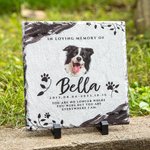 Personalized Pet Photo Granite Memorial Stone with Name and Stands Pet Loss Sympathy Gift for Cat Dog Pet Lovers