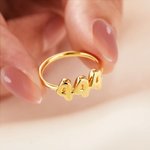 Anello personalizzato Angelo Numero Significato Positivo 3D Bolla Lettera Dainty Gioielli Compleanno Anniversario Gratitudine Regalo per Donne Ragazze