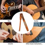 Gepersonaliseerde Retro Western Rozen Verstelbare Leren Gitaarriem met Naam Muziek Accessoires Verjaardagscadeau voor Gitaarspeler