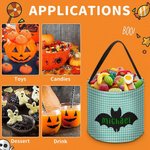 Henkilökohtainen lepakko kurpitsa musta kissa rasteri temppu tai Treat karkkia ämpäri laukku kahvalla uudelleenkäytettäviä Halloween puolue tarvikkeet lahja lapsille