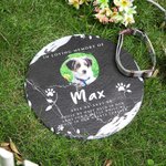 Personalized Pet Photo Granite Memorial Stone with Name and Stands Pet Loss Sympathy Gift for Cat Dog Pet Lovers