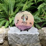 Personalized Pet Photo Granite Memorial Stone with Name and Stands Pet Loss Sympathy Gift for Cat Dog Pet Lovers