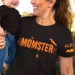 Personalizada Halloween Murciélago Telaraña Momster Dadcula Sudadera Camiseta Sudadera con capucha con 1-6 nombres Multicolor Disponible Fiesta de Nav