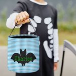 Henkilökohtainen lepakko kurpitsa musta kissa rasteri temppu tai Treat karkkia ämpäri laukku kahvalla uudelleenkäytettäviä Halloween puolue tarvikkeet lahja lapsille