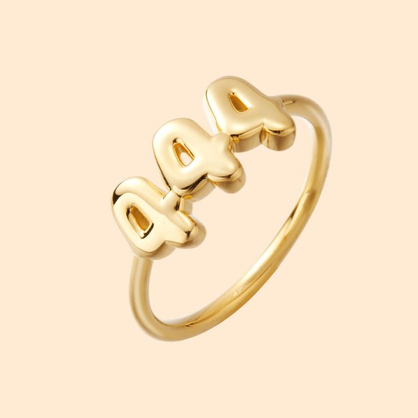 Anello personalizzato Angelo Numero Significato Positivo 3D Bolla Lettera Dainty Gioielli Compleanno Anniversario Gratitudine Regalo per Donne Ragazze