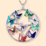 Personalized Family Tree Birth Butterfly Necklace Birthday Women's Day Mother's Day Gift for Her