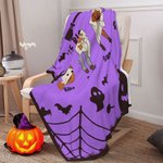 Personalized Halloween Theme Ghost Family Soft Warm Blanket with 2-10 Names Multicolour Available Home Decor Holiday Party Gift for Family