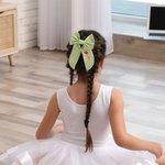 Personalized Cute Ballerina Hair Bow Clip with Embroidery Name Encourage Birthday Gift for Girls