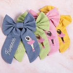 Personalized Cute Ballerina Hair Bow Clip with Embroidery Name Encourage Birthday Gift for Girls