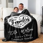 Manta familiar personalizada Family Will Always Be Connected By Heart con 1-24 nombres Suave y cálido regalo de cumpleaños para la inauguración de la 