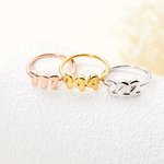 Anello personalizzato Angelo Numero Significato Positivo 3D Bolla Lettera Dainty Gioielli Compleanno Anniversario Gratitudine Regalo per Donne Ragazze