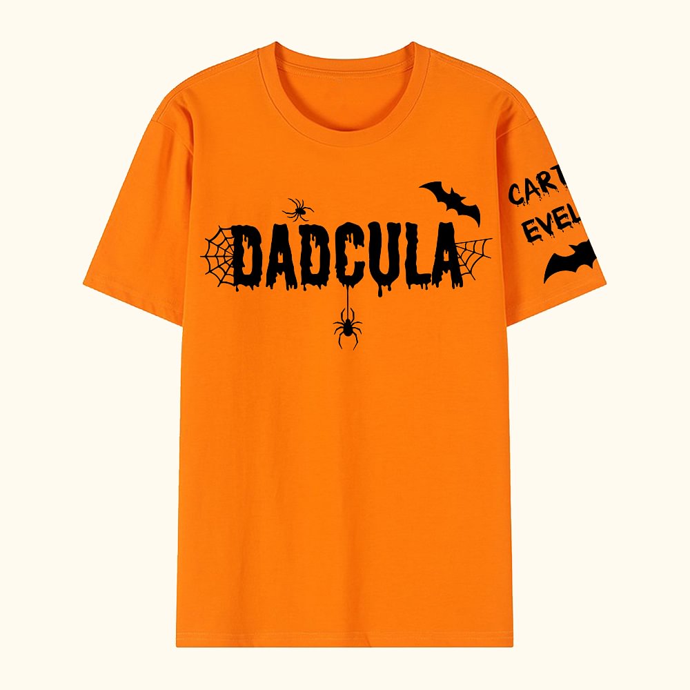 T-shirt Sweatshirt à Capuche Personnalisé avec 1-6 Noms Style Dadcula Momster Cadeau d'Halloween Familial pour Maman Papa