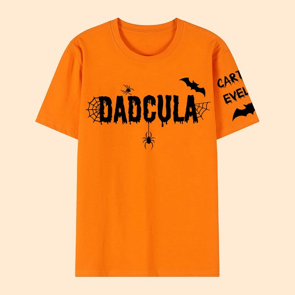 Personalisierte Halloween Fledermaus Spinnennetz Momster Dadcula Sweatshirt T-shirt Hoodie mit 1-6 Namen Multicolor verfügbar Urlaub Party Geschenk fü