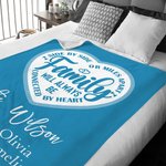 Manta familiar personalizada Family Will Always Be Connected By Heart con 1-24 nombres Suave y cálido regalo de cumpleaños para la inauguración de la 