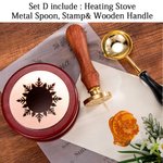 Gepersonaliseerde Vintage Gegraveerde Waszegelstempelset met Handvat Wasparels Wasverwarmer Lepel en Doos Bruiloft Verjaardagsgeschenk voor Paar Knutselliefhebbers