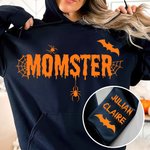 Personalizada Halloween Murciélago Telaraña Momster Dadcula Sudadera Camiseta Sudadera con capucha con 1-6 nombres Multicolor Disponible Fiesta de Nav