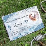 Personalized Pet Photo Granite Memorial Stone with Name and Stands Pet Loss Sympathy Gift for Cat Dog Pet Lovers