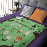 Personalized Halloween Theme Ghost Family Soft Warm Blanket with 2-10 Names Multicolour Available Home Decor Holiday Party Gift for Family