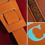 Gepersonaliseerde Retro Western Rozen Verstelbare Leren Gitaarriem met Naam Muziek Accessoires Verjaardagscadeau voor Gitaarspeler